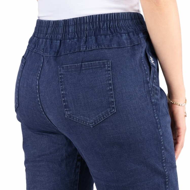 Spodnie damskie Ala Jeansy elastyczne guma w pasie duże rozmiary granatowe