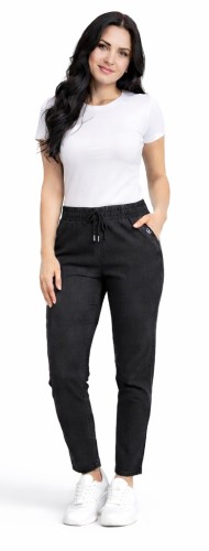 Spodnie damskie Ala Jeansy elastyczne guma w pasie duże rozmiary czarne