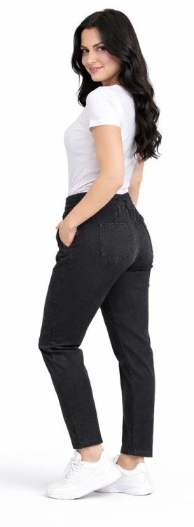 Spodnie damskie Ala Jeansy elastyczne guma w pasie duże rozmiary czarne