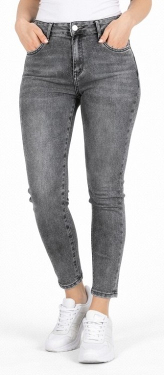 Spodnie damskie jeans szare Mom Fit