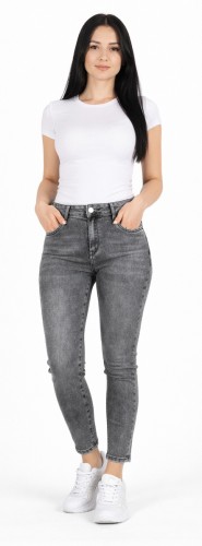 Spodnie damskie jeans szare Mom Fit