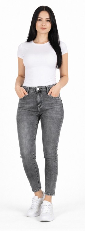 Spodnie damskie jeans szare Mom Fit