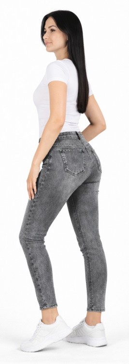 Spodnie damskie jeans szare Mom Fit