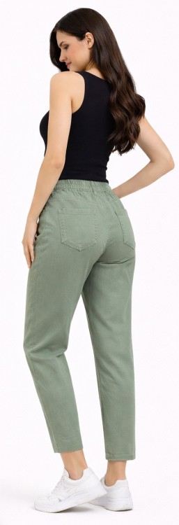 Spodnie damskie jeans Mom Fit zielone