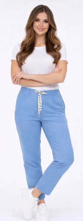 Spodnie damskie Mom Fit Ala Jeans elastyczna guma w pasie duże rozmiary niebieskie
