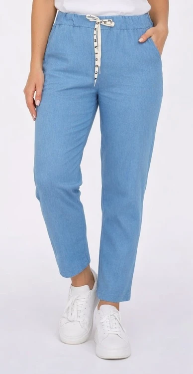 Spodnie damskie Mom Fit Ala Jeans elastyczna guma w pasie duże rozmiary niebieskie