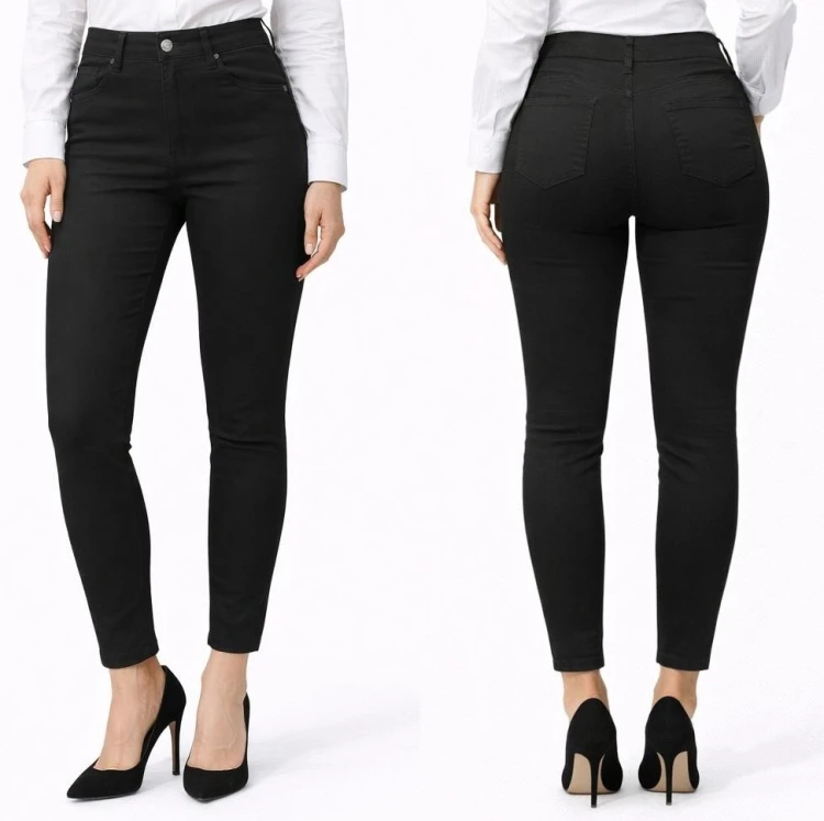 Spodnie damskie czarne modelujące Push Up skinny