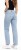Spodnie damskie jasny niebieski jeans wide leg z ozdobnymi przetarciami