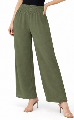 Spodnie z szerokimi nogawkami khaki