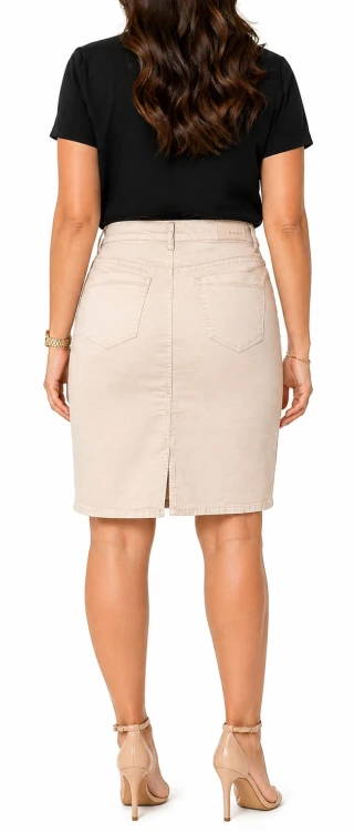 Spódnica ołówkowa elastyczna duże rozmiary beżowa