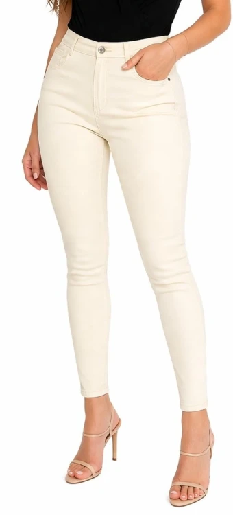 Spodnie damskie beżowe modelujące Push Up skinny