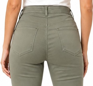 Spodnie damskie jeans slim fit duże rozmiary oliwkowe