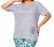 Piżama damska bawełniana ze spodniami 3/4 PLUS SIZE szara